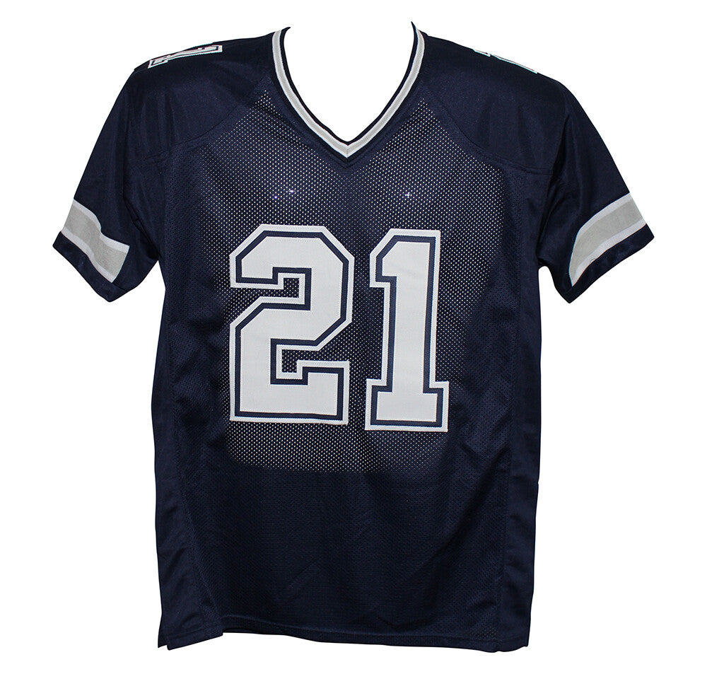 Ezekiel Elliott Autographed/Signed Pro Style Blue XL Jersey Beckett 37017