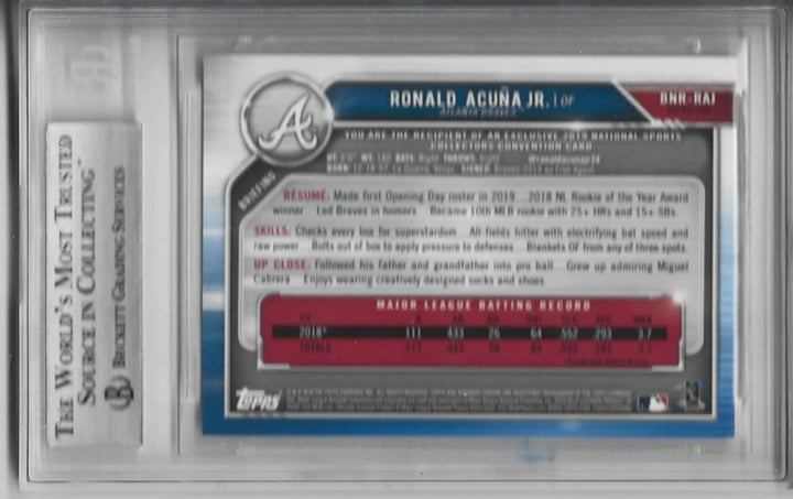 Ronald Acuna Jr 2019 Bowman Chrome National Convention Wrapper Redemption Card (