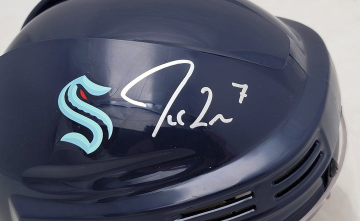 Jordan Eberle Autographed Signed Seattle Kraken Navy Mini Helmet Fanatics Holo