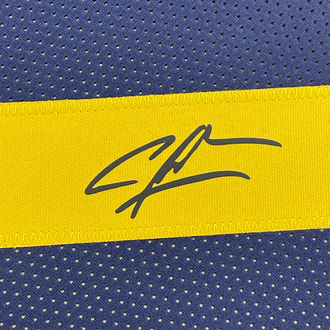 Framed Facsimile Autographed Charles Woodson 33x42 Michigan Reprint Laser Jersey