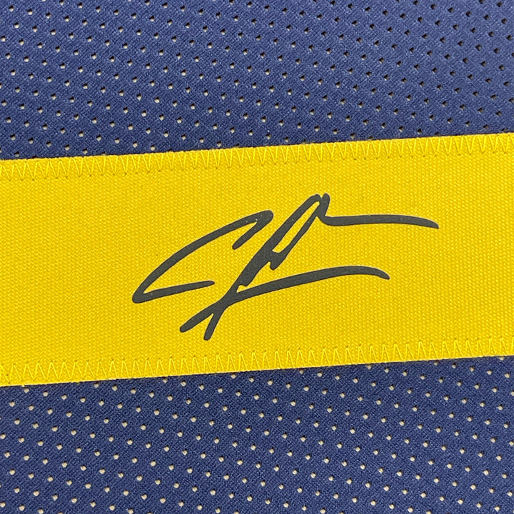 Framed Facsimile Autographed Charles Woodson 33x42 Michigan Reprint Laser Jersey