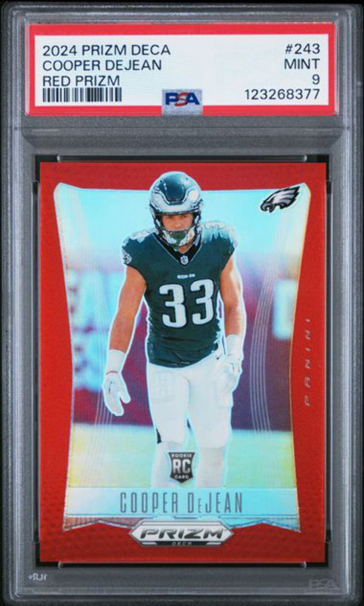 Graded 2024 Panini Prizm Deca Cooper DeJean #243 /199 Rookie RC Card PSA 9
