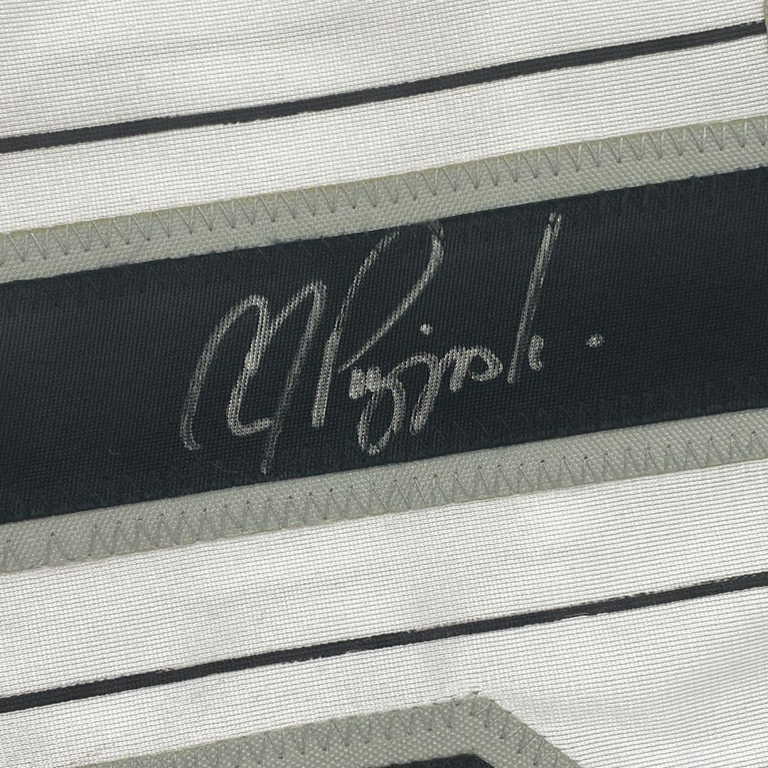 Autographed/Signed AJ A.J. PIERZYNSKI Chicago Pinstripe Jersey PSA COA