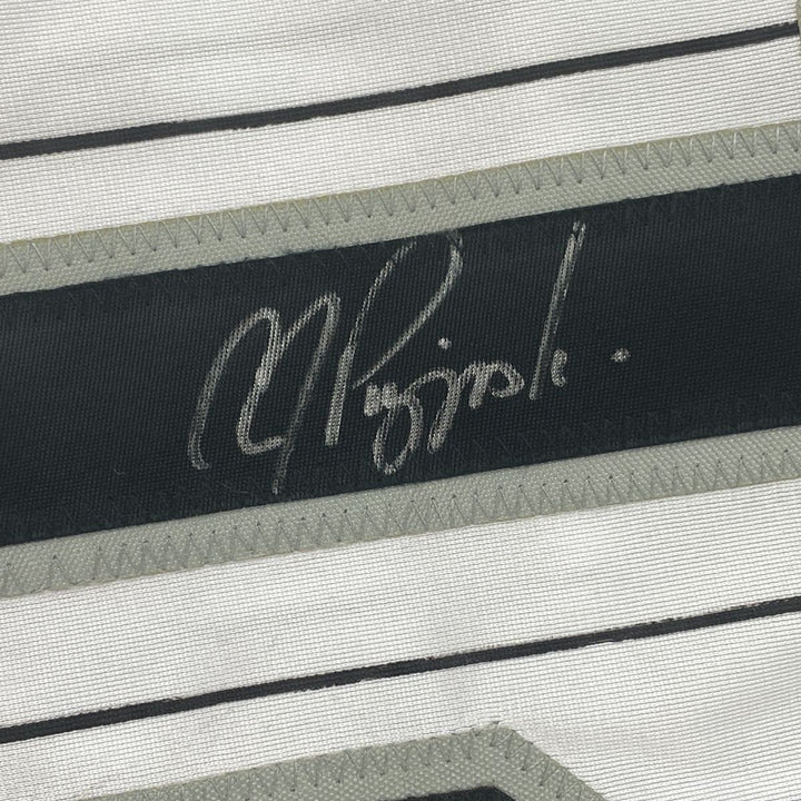 Autographed/Signed AJ A.J. PIERZYNSKI Chicago Pinstripe Jersey PSA COA