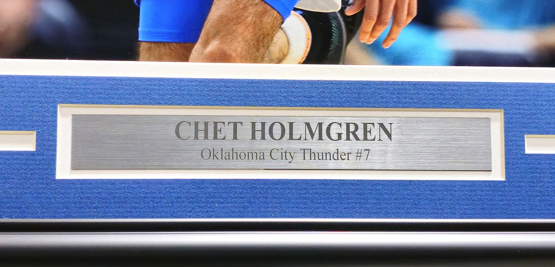 Chet Holmgren Signed Framed 16x20 Photo Thunder Beckett Wit #1W125997