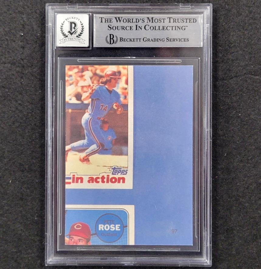 Pete Rose signed 1985 Topps #97 Cincinnati Reds Trading Card BAS BGS 10 auto