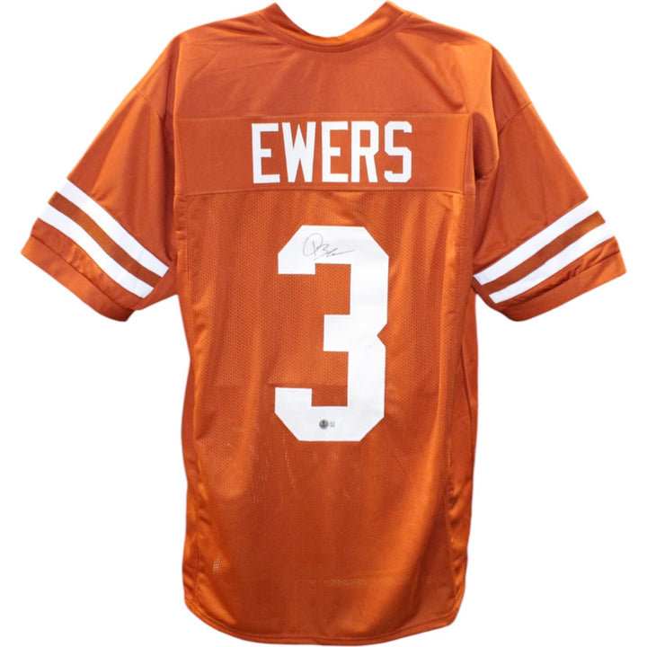 Quinn Ewers Autographed/Signed College Style Sz XL Orange Jersey Beckett 47629