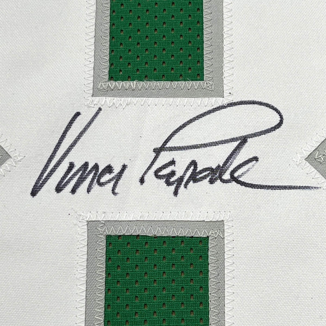 FRAMED Autographed/Signed VINCE PAPALE 33x42 Philadelphia Green Jersey JSA COA