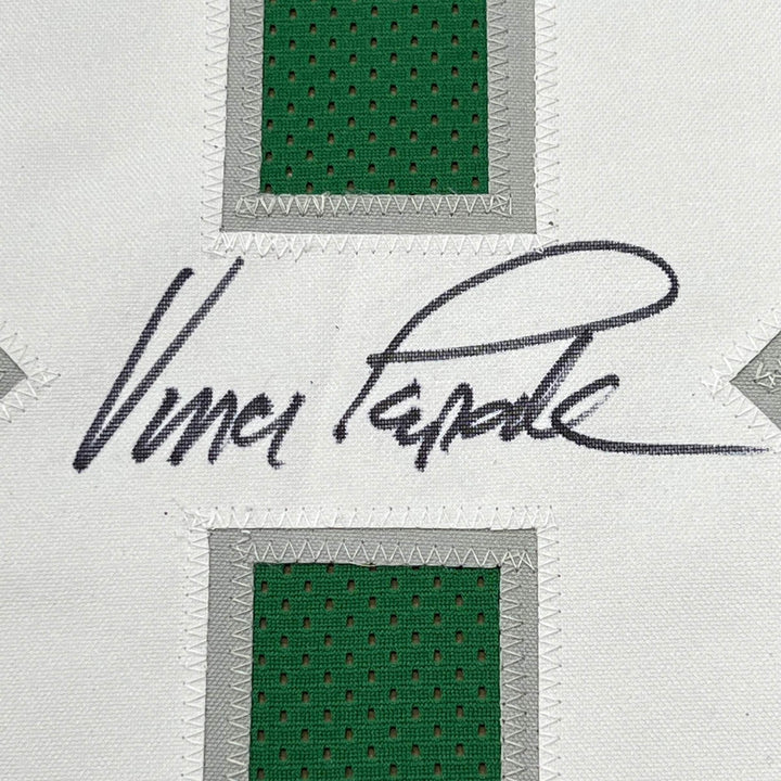 FRAMED Autographed/Signed VINCE PAPALE 33x42 Philadelphia Green Jersey JSA COA