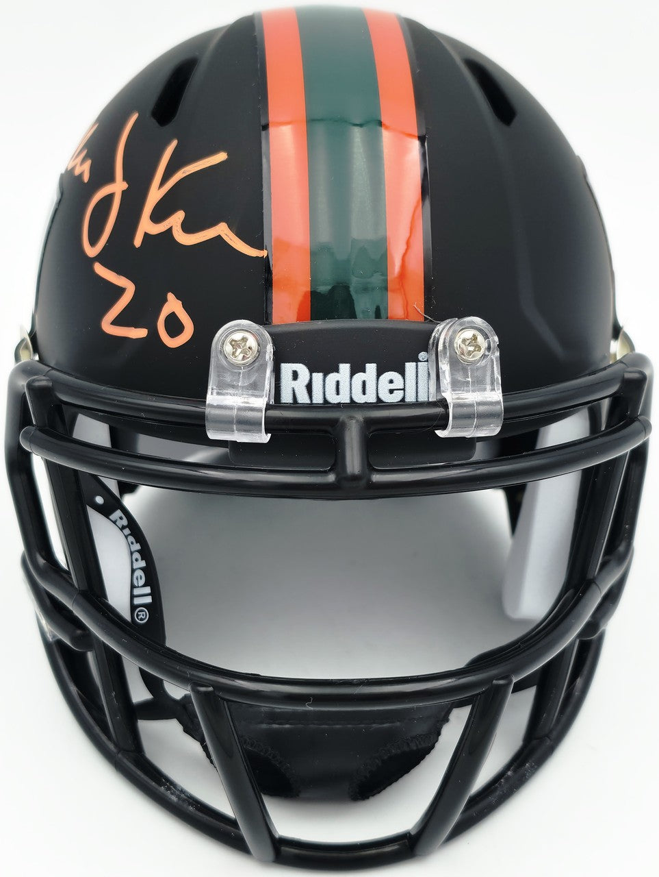 Bernie Kosar Auto Hurricanes Black Nights Alternate Speed Mini Helmet JSA Wit