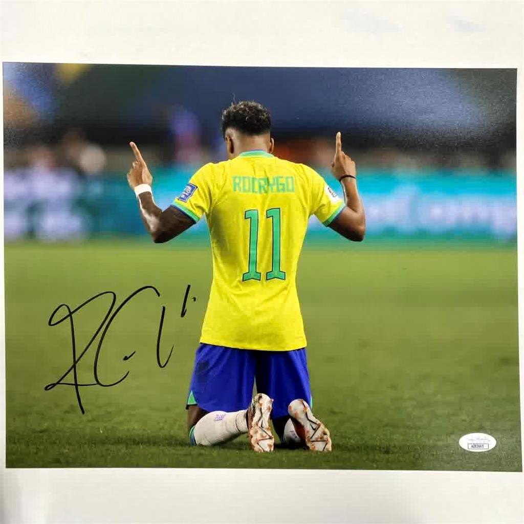 Rodrygo signed Brazil 11x14 photo autograph Real Madrid ~ JSA