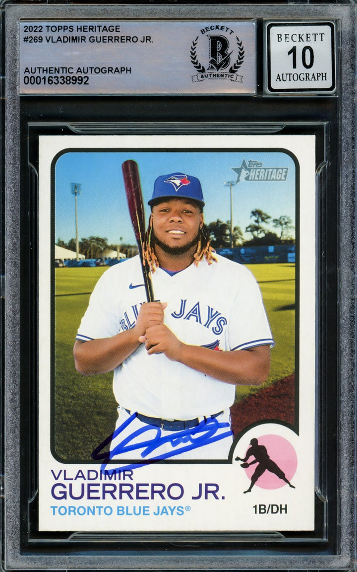 Vladimir Guerrero Jr. Signed 2022 Topps Heritage Card #269 Toronto Blue Jays