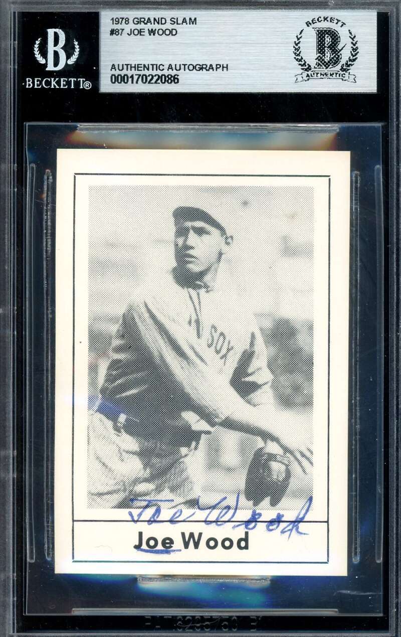 Joe Wood Beckett BAS Signed 1978 Grand Slam Autograph