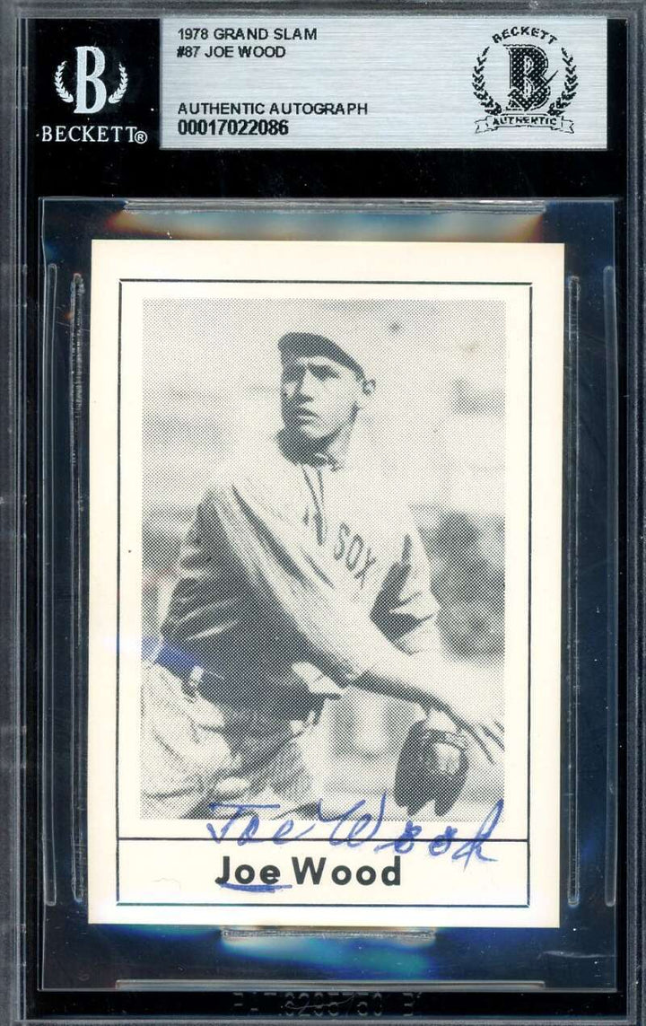 Joe Wood Beckett BAS Signed 1978 Grand Slam Autograph
