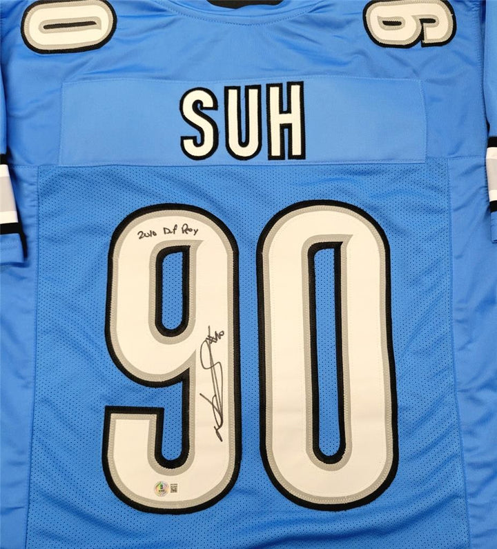 Ndamukong Suh signed "2010 Def ROY" Detroit Lions Jersey autograph BAS Beckett