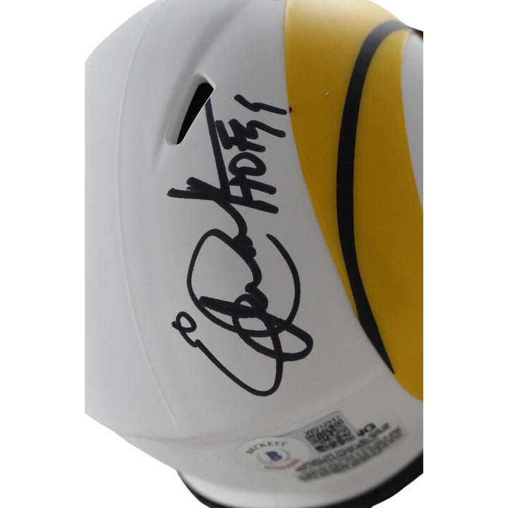Eric Dickerson Autographed Rams Lunar Mini Helmet HOF 99 Beckett Witness 58193