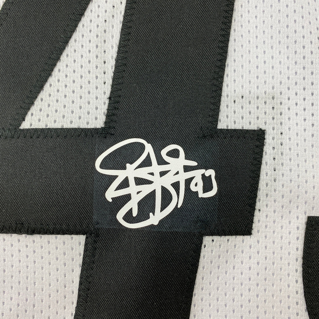Facsimile Autographed Troy Polamalu Pittsburgh White Laser Jersey Size Men's XL