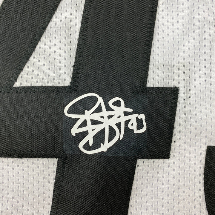 Facsimile Autographed Troy Polamalu Pittsburgh White Laser Jersey Size Men's XL