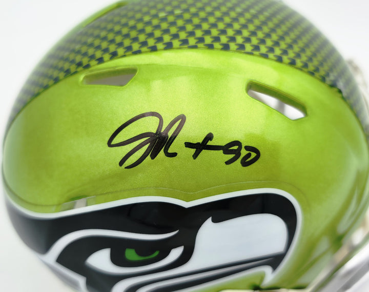 Jarran Reed Signed Seattle Seahawks Flash Green Speed Mini Helmet MCS Holo