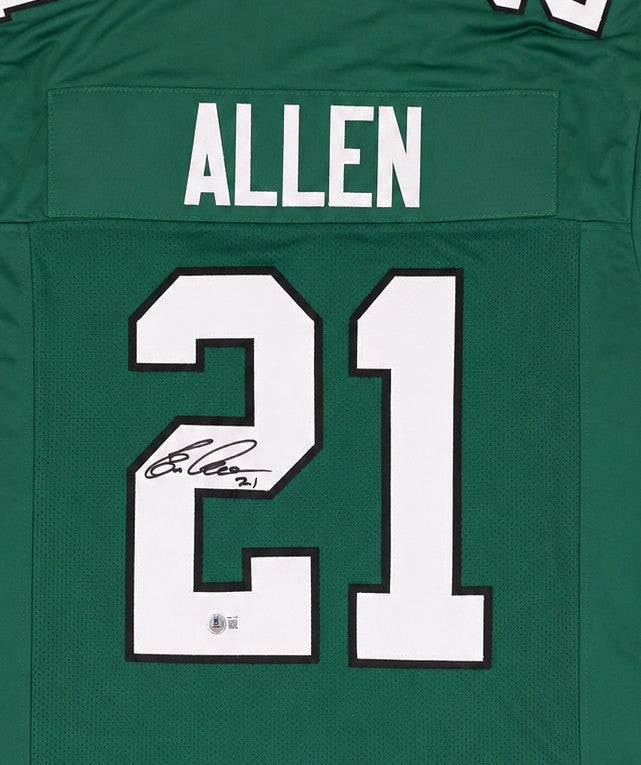 Philadelphia Eagles Eric Allen Signed Green Jersey Beckett BAS Witness