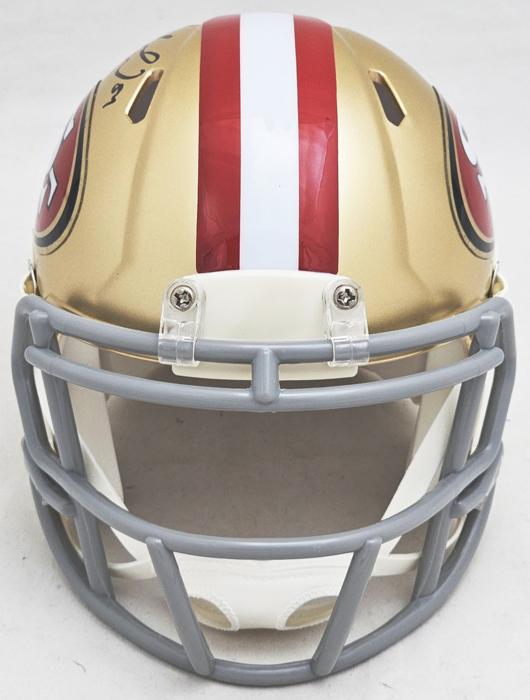 Fred Warner Auto Signed San Francisco 49ers Gold Speed Mini Helmet Beckett Wit