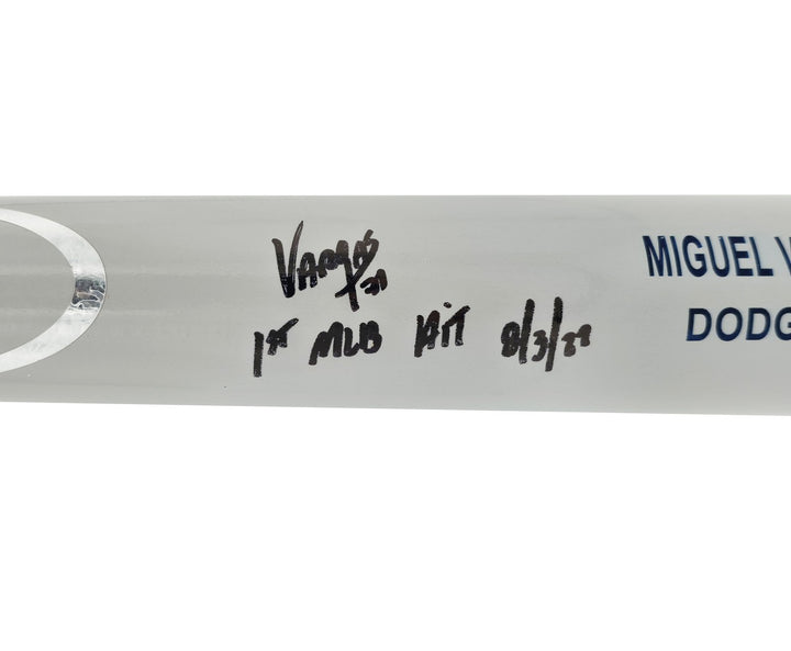 Miguel Vargas Auto Gray Rawlings Game Model Bat Dodgers 1st MLB Hit BAS