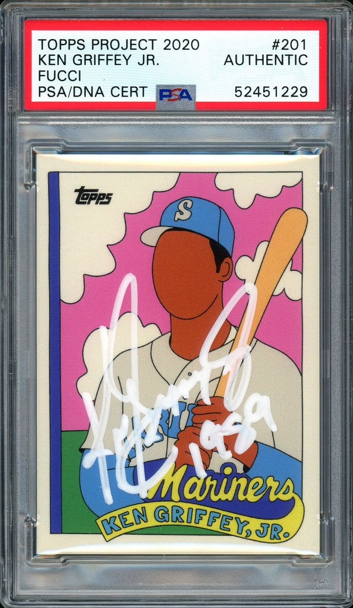 Ken Griffey Jr. Auto Topps Project 2020 Fucci Card 201 Mariners 1989 1/1 PSA/DNA