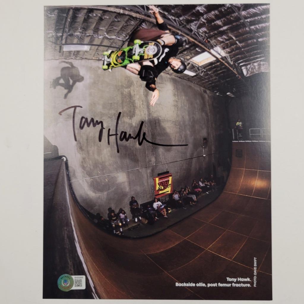 Tony Hawk signed 8.5x11 Photo Post Femur Fracture autograph ~ Beckett BAS Holo