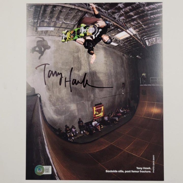 Tony Hawk signed 8.5x11 Photo Post Femur Fracture autograph ~ Beckett BAS Holo