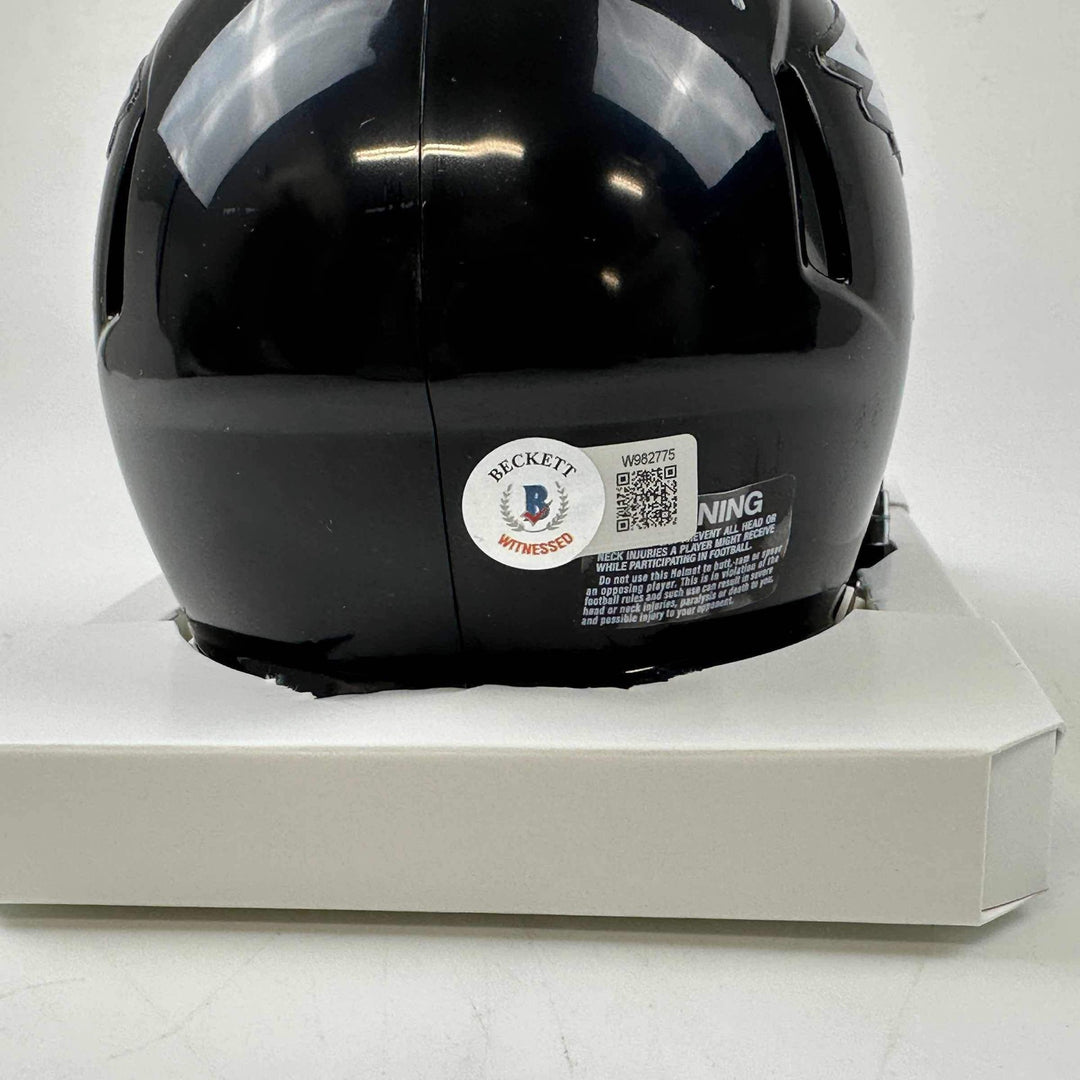 Autographed/Signed Brandon Graham Eagles Eclipse Mini Helmet Beckett BAS COA
