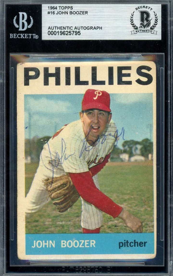John Boozer Beckett BAS Vintage Signed 1964 Topps Autograph