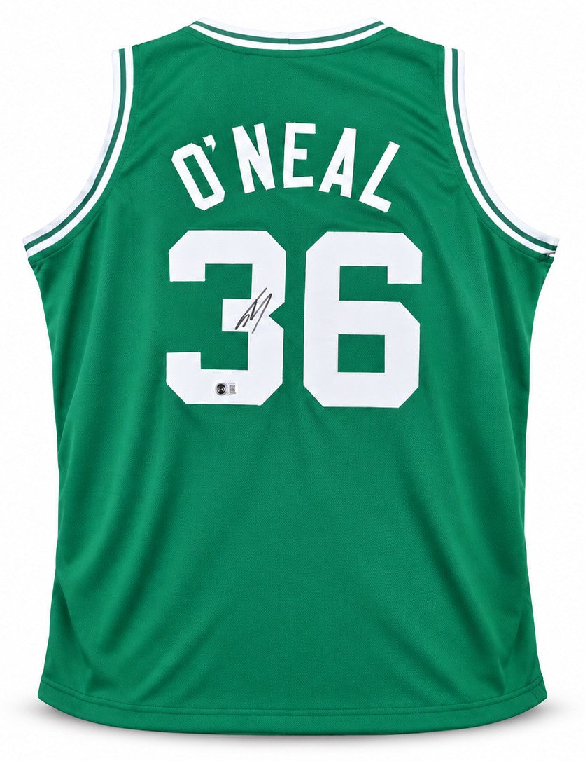 Shaquille O'Neal Signed Celtics Green Jersey XL BAS Witness