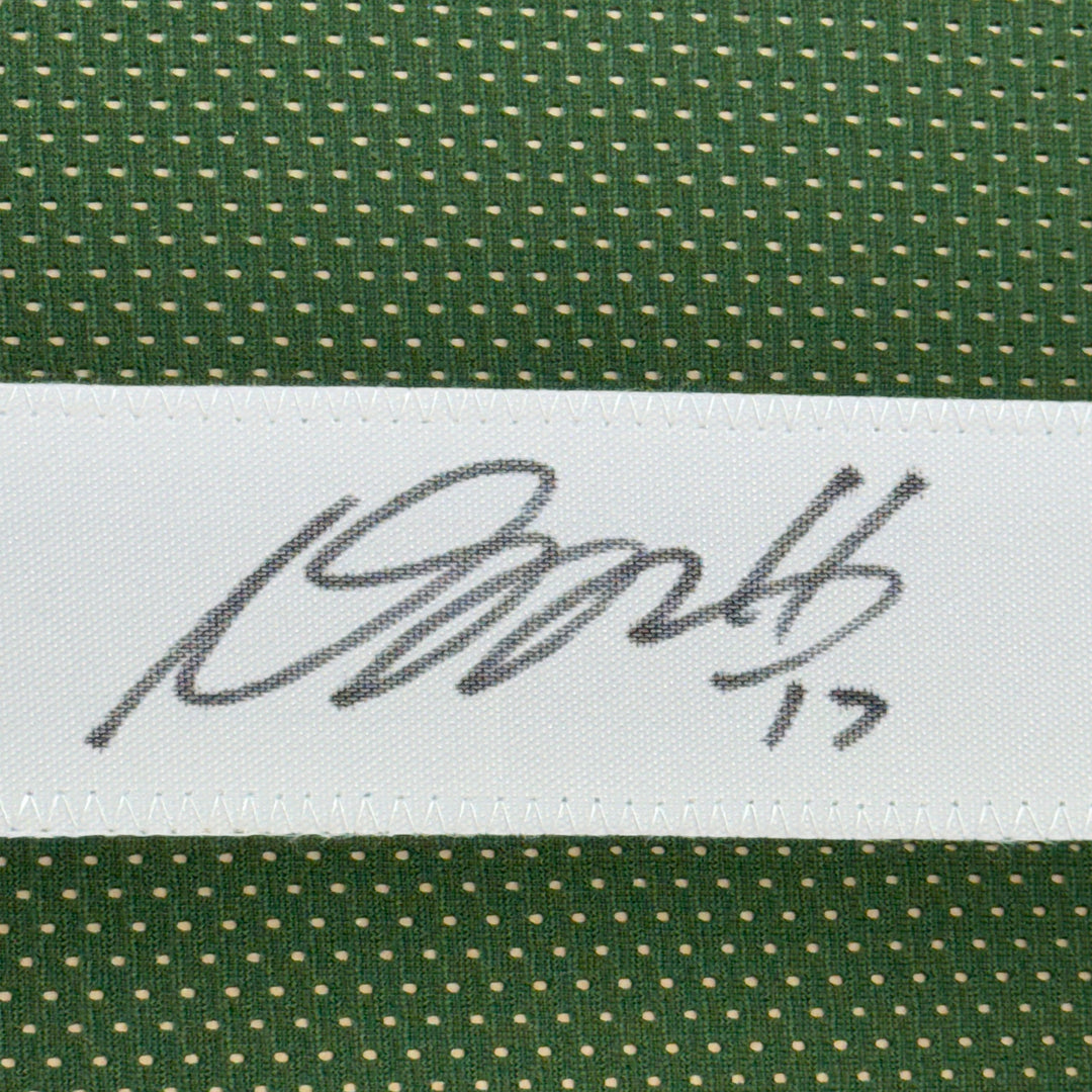 FRAMED Autographed/Signed DAVANTE ADAMS 33x42 Green Bay Green Jersey JSA COA