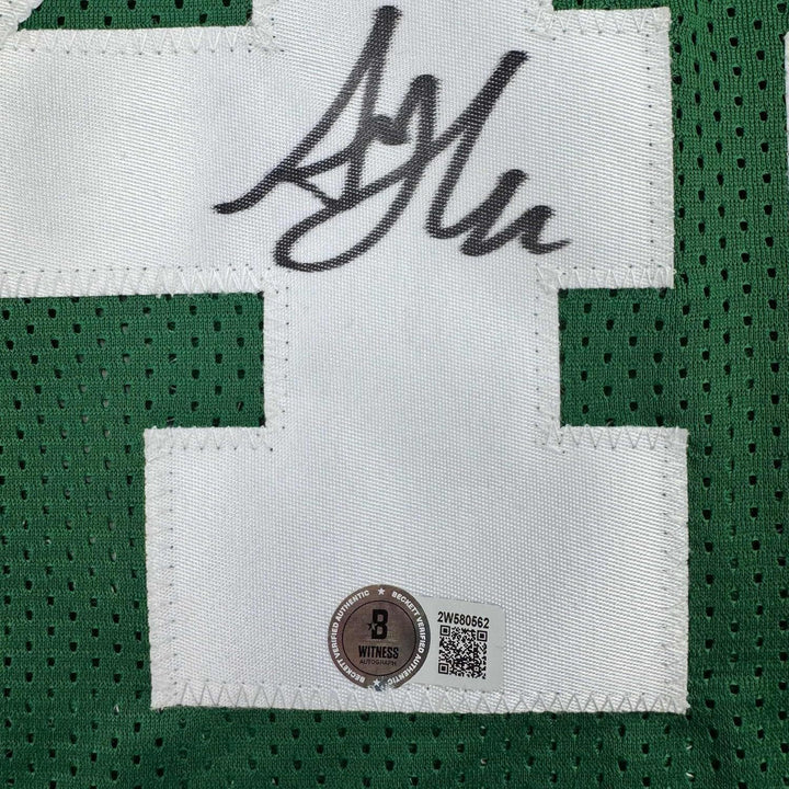 Framed Autographed/Signed Al Horford 35x39 Boston Green Jersey Beckett COA