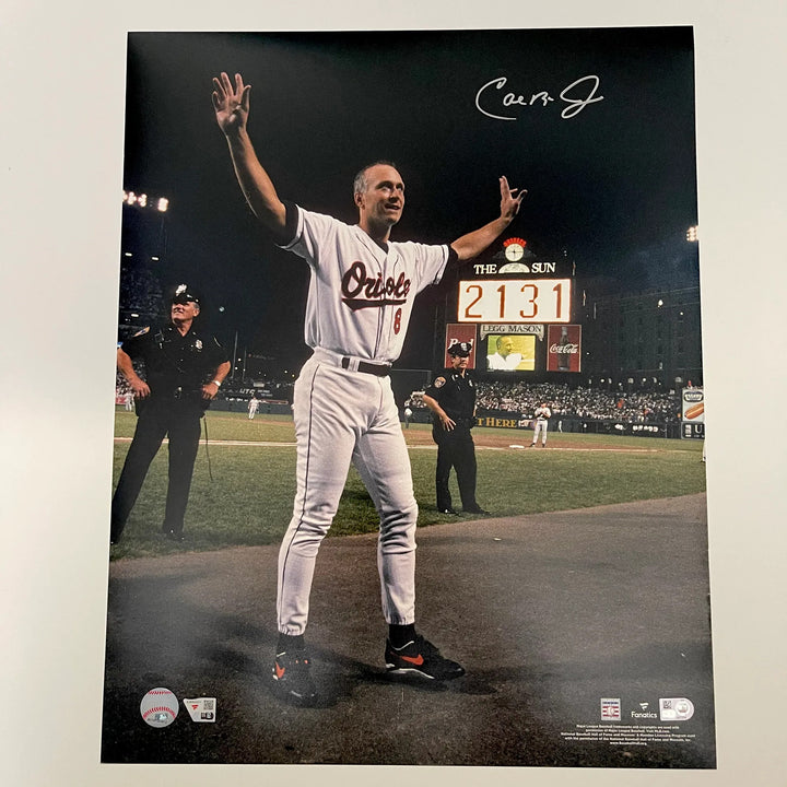 Cal Ripken Jr. Signed Baseball 16x20 Photo Baltimore Orioles