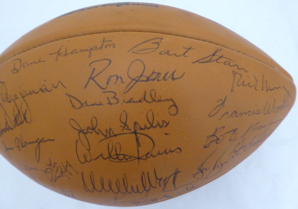 1969 Green Bay Packers Team Auto Football 50 Total Sigs Bart Starr PSA/DNA