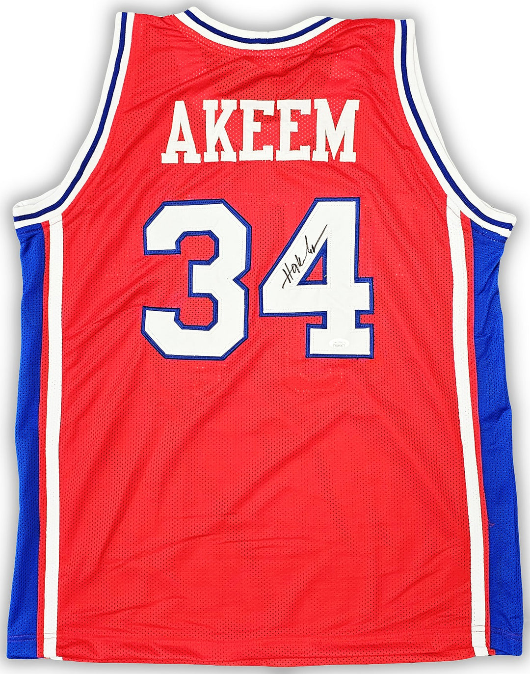 Houston Cougars Hakeem Olajuwon Autographed Signed Red Jersey JSA
