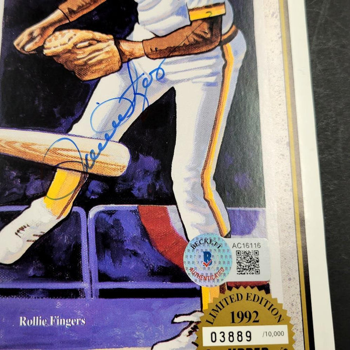 Rollie Fingers Steve Garvey Larry Doby signed Upper Deck 8x10 card photo ~ BAS
