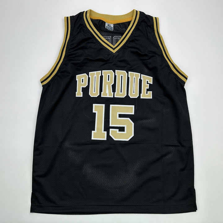 Facsimile Autographed Zach Edey Purdue Black Reprint Jersey Size Men's XL