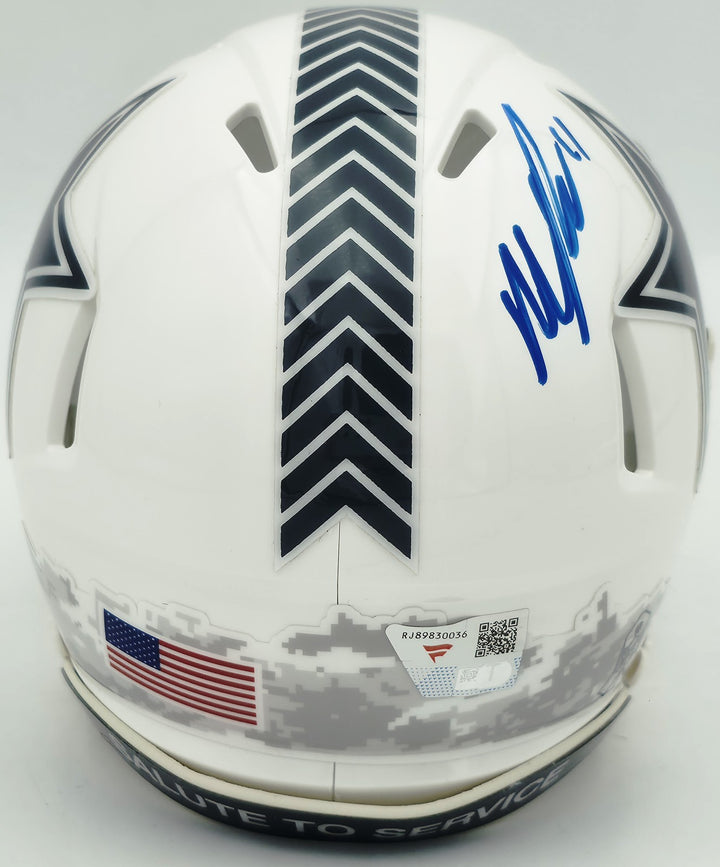 Micah Parson Auto Cowboys White Salute To Service Speed Mini Helmet Fanatics