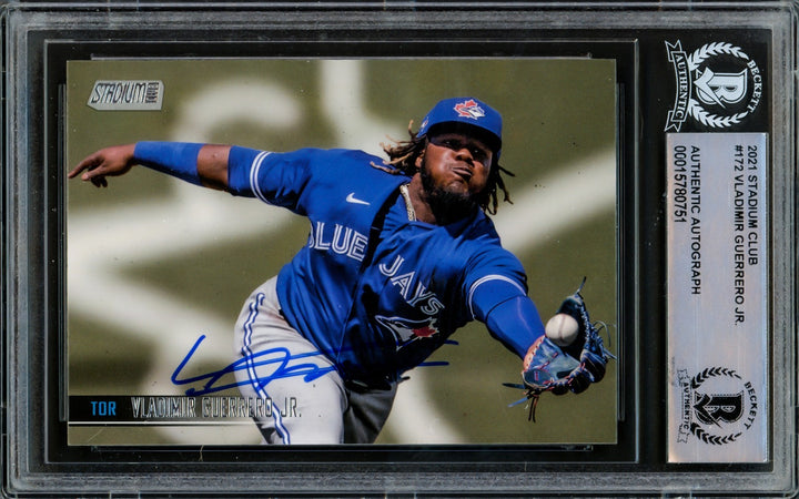 Vladimir Guerrero Jr. Signed 2021 Stadium Club Card #172 Toronto Blue Jays