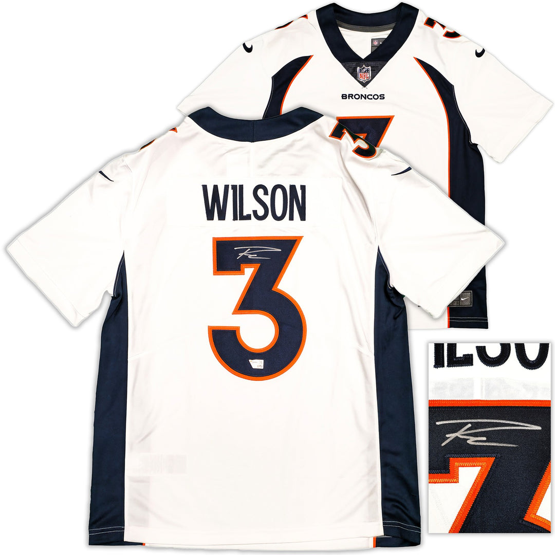 Broncos Russell Wilson Signed White Nike Limited Jersey Size L Fanatics Holo