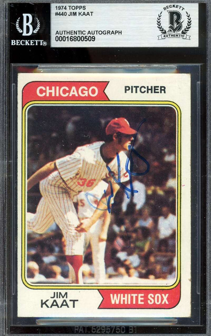 Jim Kaat Beckett BAS Vintage Signed 1974 Topps Autograph