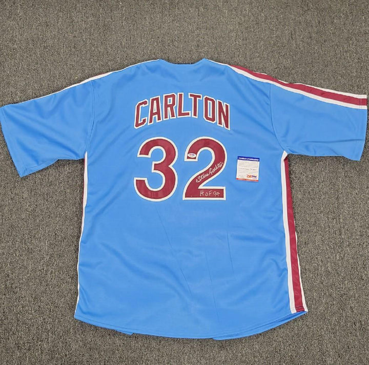 Steve Carlton signed HOF 94 Phillies Jersey Autograph ~ PSA In-The-Presence COA
