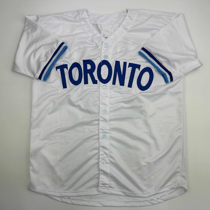 Facsimile Autographed Joe Carter Toronto Blue Reprint Jersey Size Men's XL
