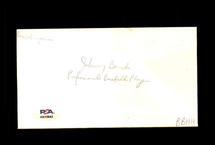 Johnny Bench PSA DNA Signed FDC 1983 First Day Cover Cache Babe Ruth Autograph