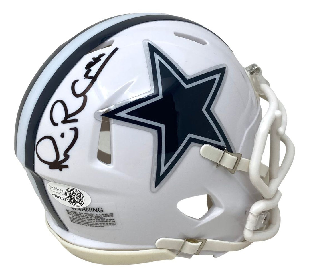 Michael Irvin Signed Dallas Cowboys White Mini Speed Helmet JSA QR Hologram