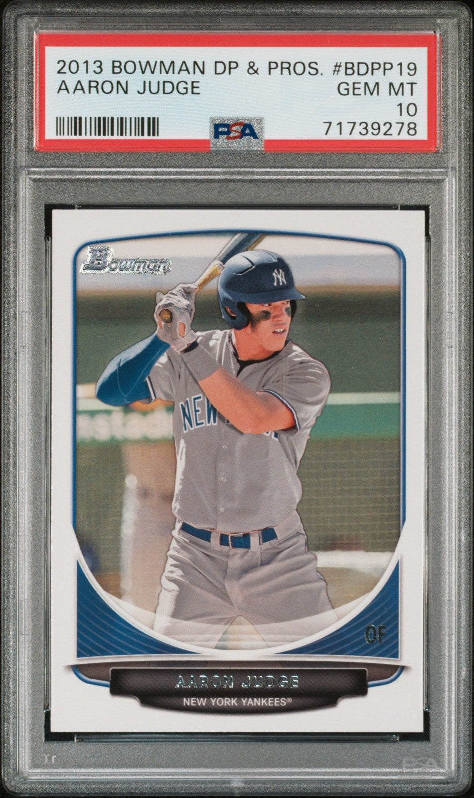 Graded 2013 Bowman DP & Prospects Aaron Judge #BDPP19 RC Card PSA 10