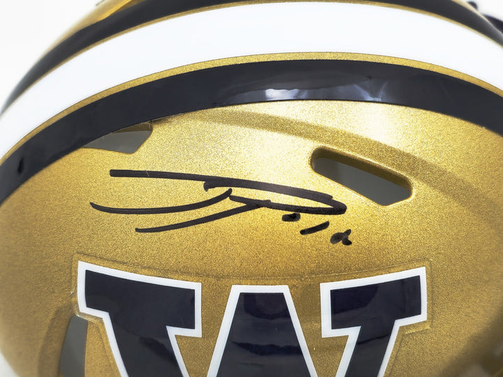Ja'Lynn Polk Auto Signed Washington Huskies Gold Speed Mini Helmet MCS Holo