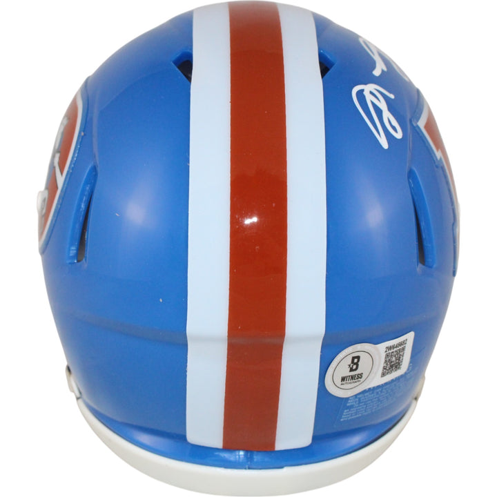 Shannon Sharpe Autographed Denver Broncos TB 75-96 Mini Helmet Beckett 50799